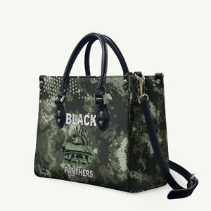 761st Tank Battalion Black Panthers Leather Bag WWII Military Camouflage - African Pride