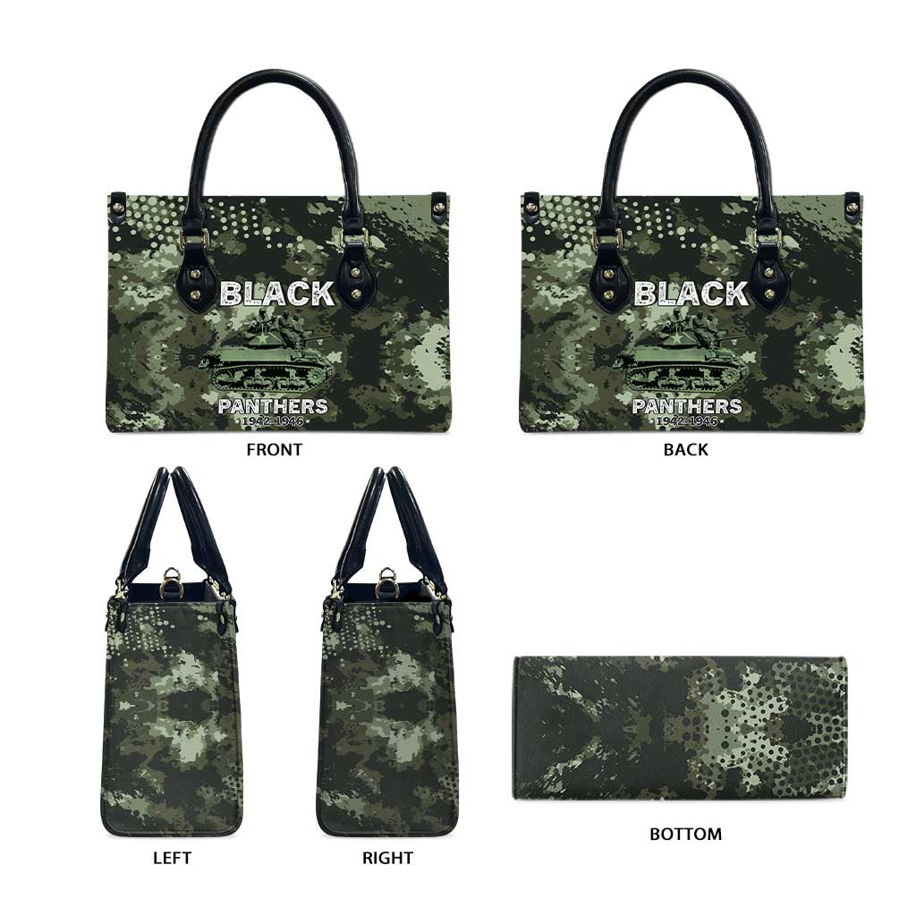 761st Tank Battalion Black Panthers Leather Bag WWII Military Camouflage - African Pride