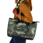 761st Tank Battalion Black Panthers Leather Tote Bag WWII Military Camouflage - African Pride