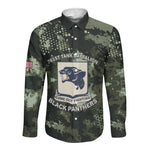 761st Tank Battalion Black Panthers Long Sleeve Button Shirt WWII Military Camouflage - African Pride