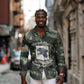 761st Tank Battalion Black Panthers Long Sleeve Button Shirt WWII Military Camouflage - African Pride