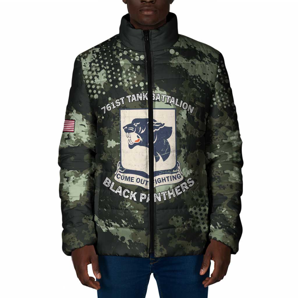 761st Tank Battalion Black Panthers Padded Jacket WWII Military Camouflage - African Pride