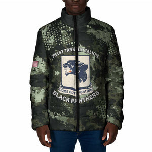 761st Tank Battalion Black Panthers Padded Jacket WWII Military Camouflage - African Pride