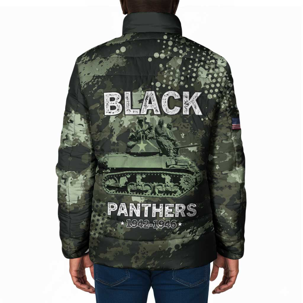 761st Tank Battalion Black Panthers Padded Jacket WWII Military Camouflage - African Pride