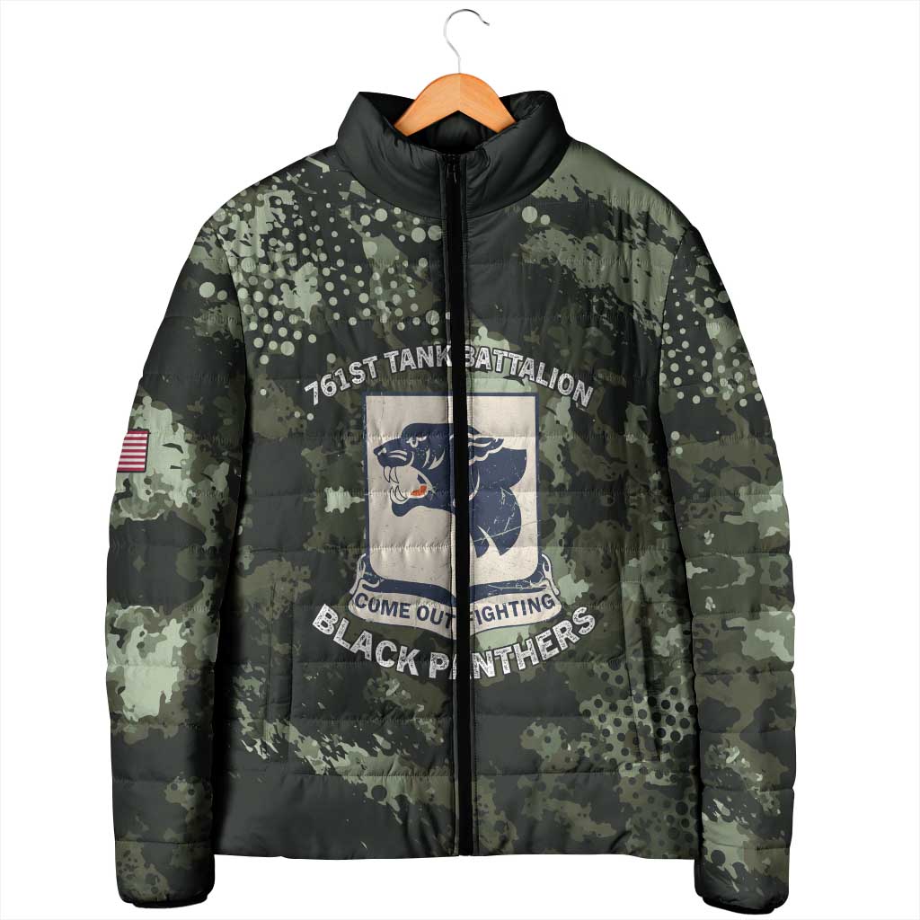 761st Tank Battalion Black Panthers Padded Jacket WWII Military Camouflage - African Pride