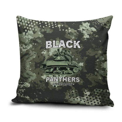 761st Tank Battalion Black Panthers Pillow Cover WWII Military Camouflage - African Pride
