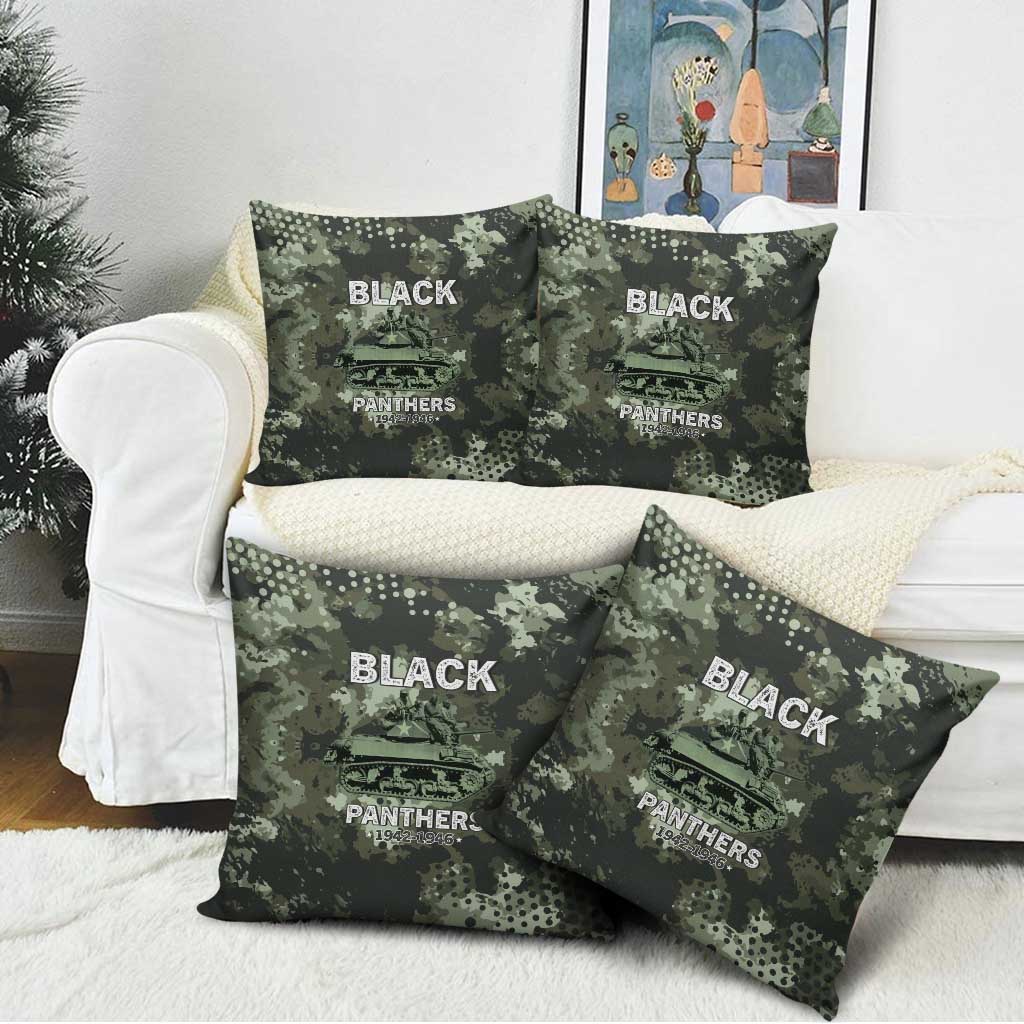 761st Tank Battalion Black Panthers Pillow Cover WWII Military Camouflage - African Pride
