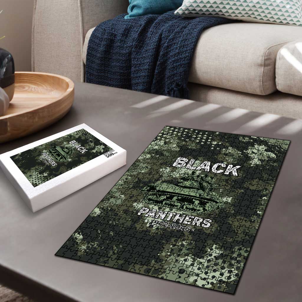 761st Tank Battalion Black Panthers Puzzle WWII Military Camouflage - African Pride
