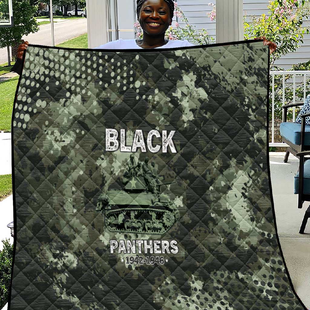 761st Tank Battalion Black Panthers Quilt WWII Military Camouflage - African Pride