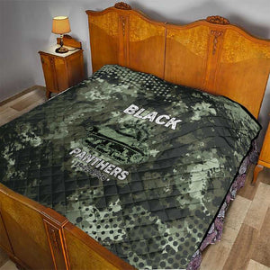 761st Tank Battalion Black Panthers Quilt WWII Military Camouflage - African Pride