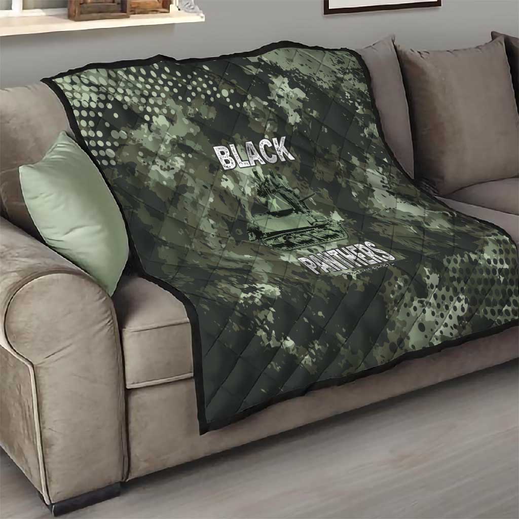 761st Tank Battalion Black Panthers Quilt WWII Military Camouflage - African Pride
