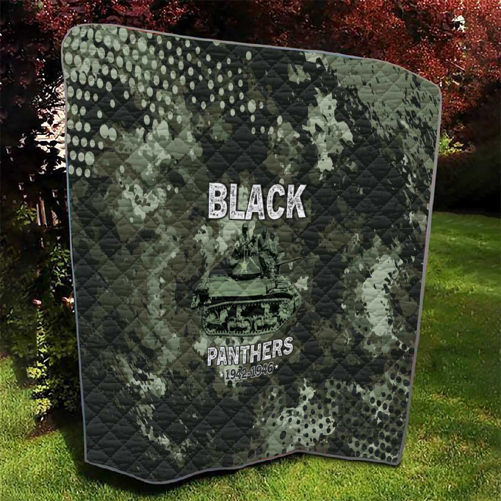 761st Tank Battalion Black Panthers Quilt WWII Military Camouflage - African Pride