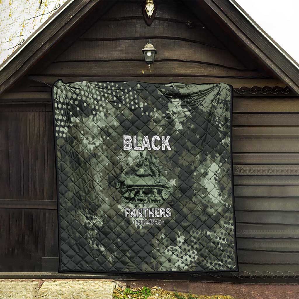 761st Tank Battalion Black Panthers Quilt WWII Military Camouflage - African Pride