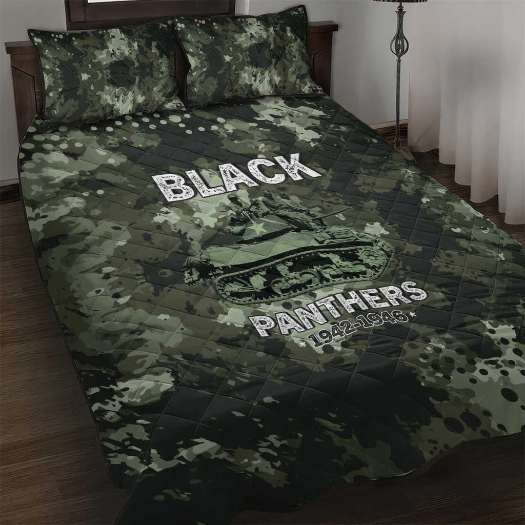 761st Tank Battalion Black Panthers Quilt Bed Set WWII Military Camouflage - African Pride