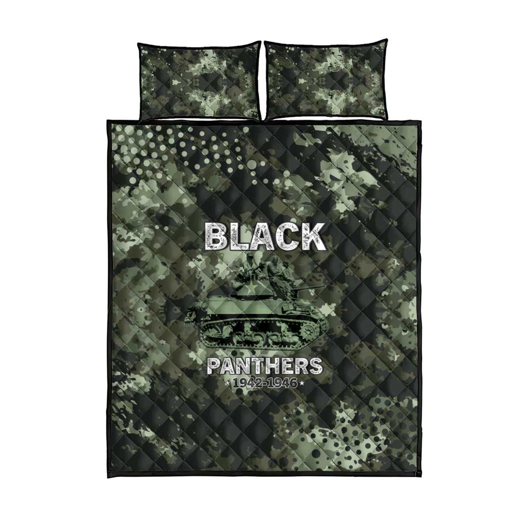 761st Tank Battalion Black Panthers Quilt Bed Set WWII Military Camouflage - African Pride