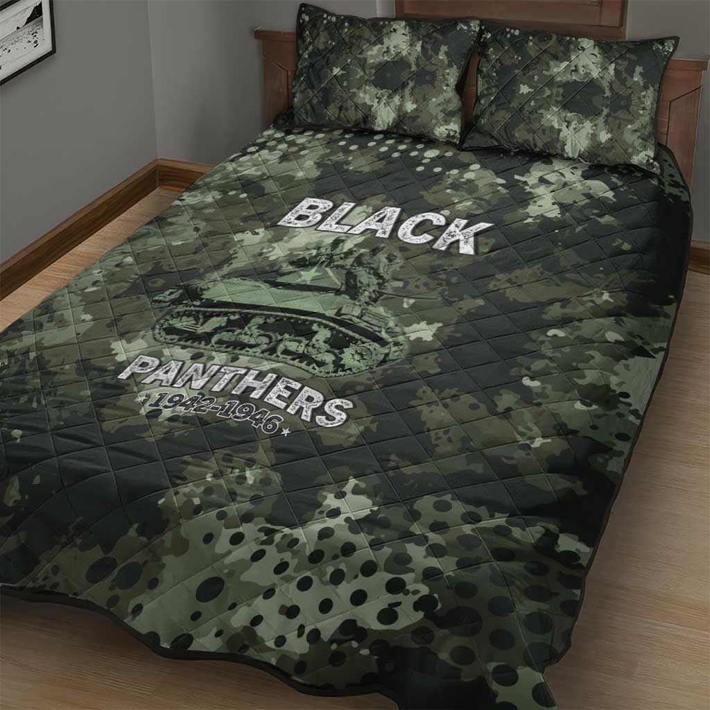 761st Tank Battalion Black Panthers Quilt Bed Set WWII Military Camouflage - African Pride