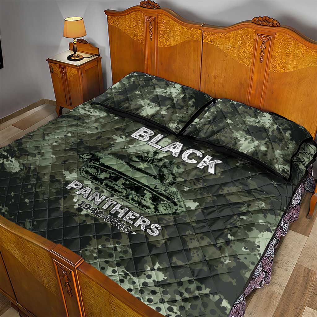 761st Tank Battalion Black Panthers Quilt Bed Set WWII Military Camouflage - African Pride