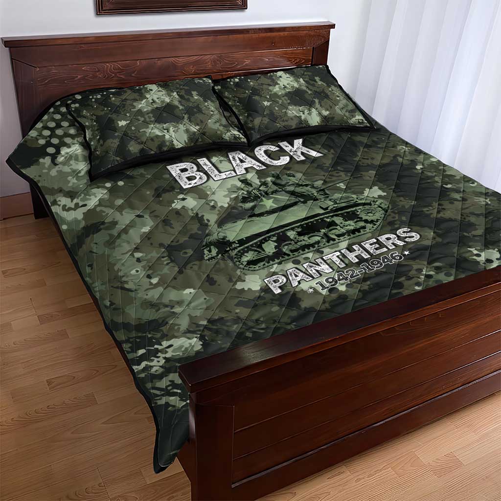 761st Tank Battalion Black Panthers Quilt Bed Set WWII Military Camouflage - African Pride