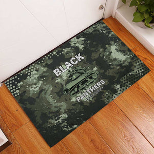 761st Tank Battalion Black Panthers Rubber Doormat WWII Military Camouflage - African Pride