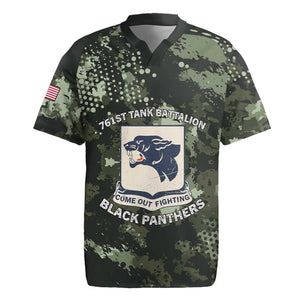 761st Tank Battalion Black Panthers Rugby Jersey WWII Military Camouflage - African Pride