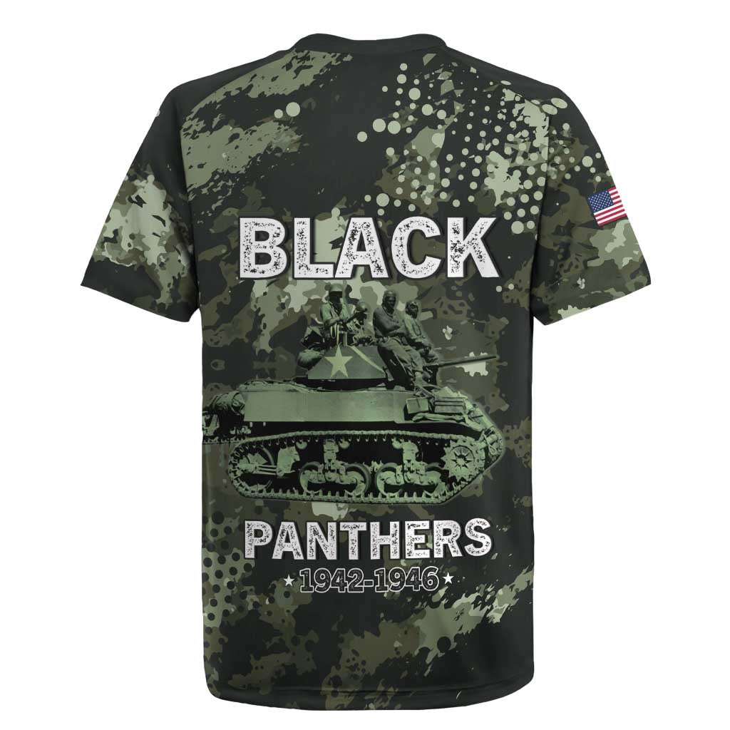 761st Tank Battalion Black Panthers Rugby Jersey WWII Military Camouflage - African Pride
