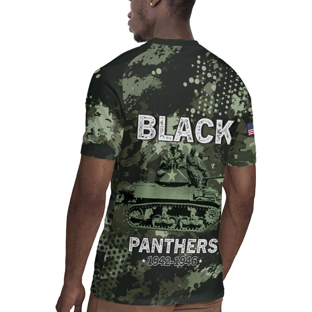761st Tank Battalion Black Panthers Rugby Jersey WWII Military Camouflage - African Pride