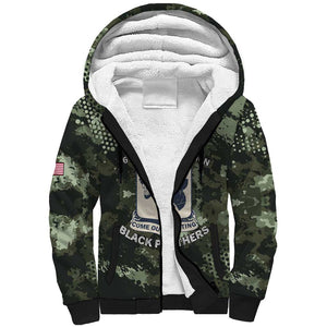 761st Tank Battalion Black Panthers Sherpa Hoodie WWII Military Camouflage - African Pride