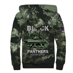 761st Tank Battalion Black Panthers Sherpa Hoodie WWII Military Camouflage - African Pride