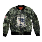 761st Tank Battalion Black Panthers Sleeve Zip Bomber Jacket WWII Military Camouflage - African Pride