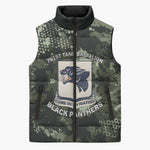 761st Tank Battalion Black Panthers Sleeveless Puffer Jacket WWII Military Camouflage - African Pride