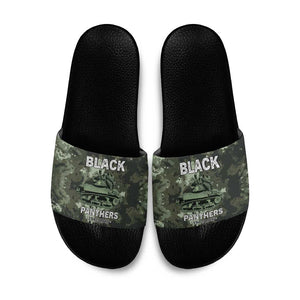 761st Tank Battalion Black Panthers Slide Sandals WWII Military Camouflage - African Pride