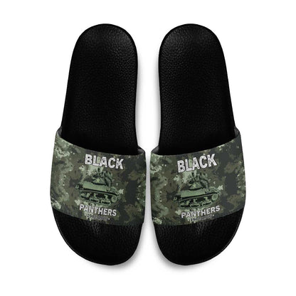761st Tank Battalion Black Panthers Slide Sandals WWII Military Camouflage - African Pride