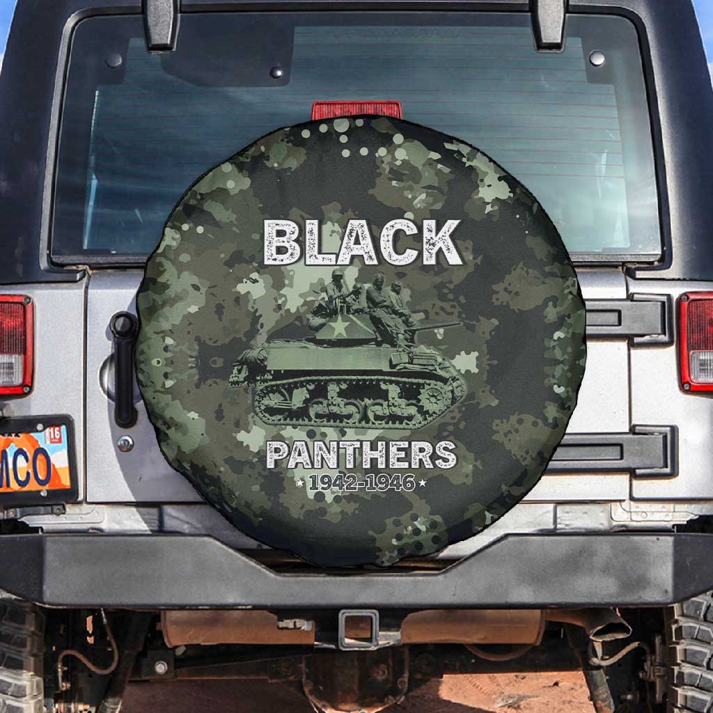 761st Tank Battalion Black Panthers Spare Tire Cover WWII Military Camouflage - African Pride