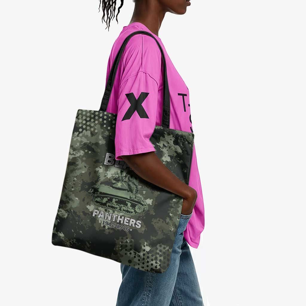 761st Tank Battalion Black Panthers Tote Bag WWII Military Camouflage - African Pride