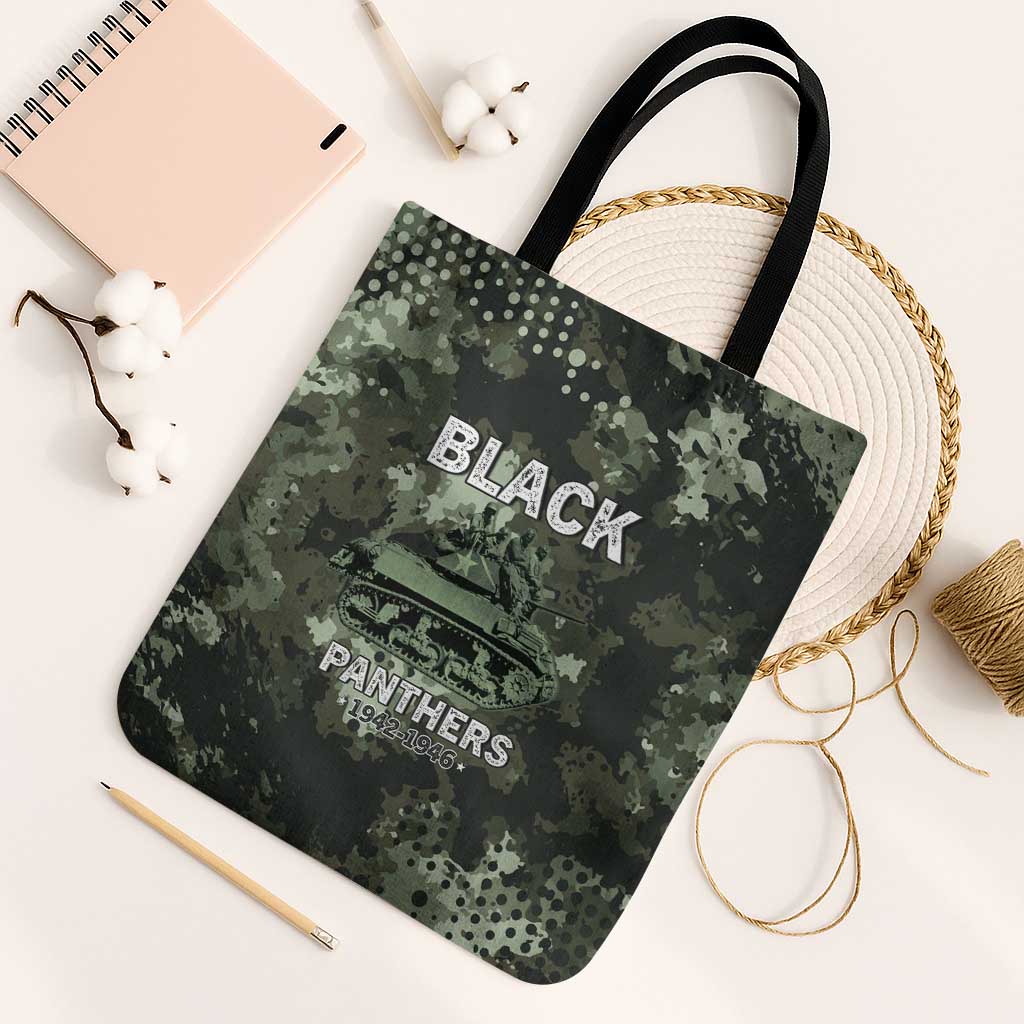 761st Tank Battalion Black Panthers Tote Bag WWII Military Camouflage - African Pride