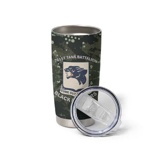 761st Tank Battalion Black Panthers Tumbler Cup WWII Military Camouflage - African Pride