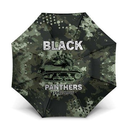 761st Tank Battalion Black Panthers Umbrella WWII Military Camouflage - African Pride