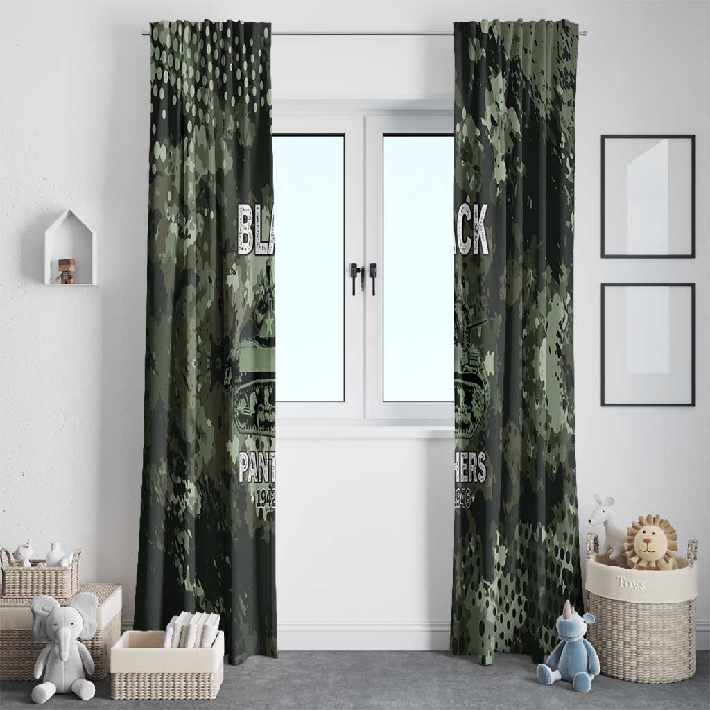 761st Tank Battalion Black Panthers Window Curtain WWII Military Camouflage - African Pride
