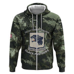 761st Tank Battalion Black Panthers Zip Hoodie WWII Military Camouflage - African Pride