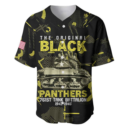 The Original Black Panthers 761st Tank Battalion Baseball Jersey African American Heroes - African Pride