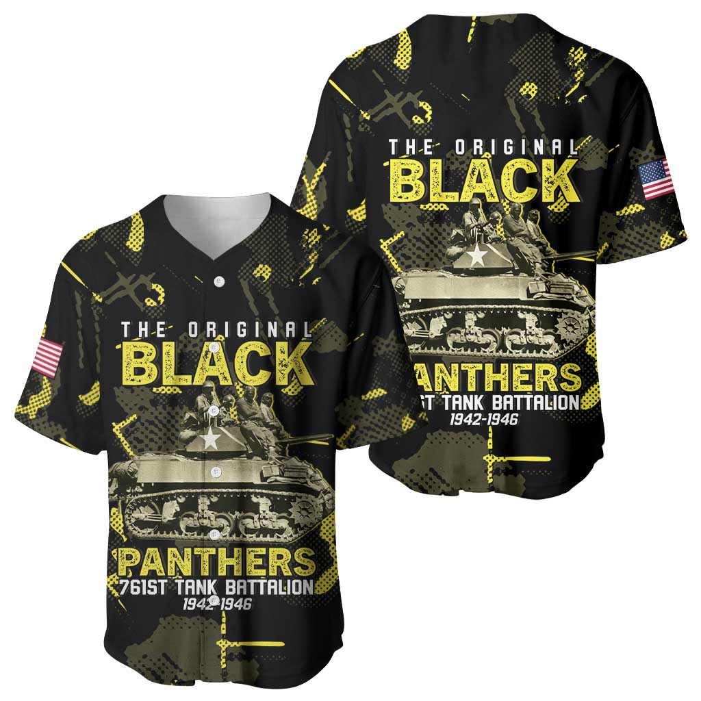 The Original Black Panthers 761st Tank Battalion Baseball Jersey African American Heroes - African Pride