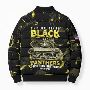 The Original Black Panthers 761st Tank Battalion Bomber Puffer Jacket African American Heroes - African Pride