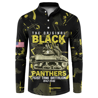 The Original Black Panthers 761st Tank Battalion Button Sweatshirt African American Heroes