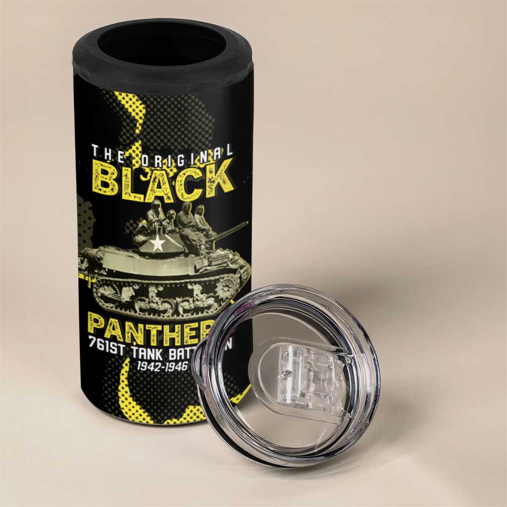 The Original Black Panthers 761st Tank Battalion 4 in 1 Can Cooler Tumbler African American Heroes - African Pride