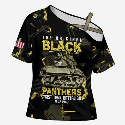 The Original Black Panthers 761st Tank Battalion Cross Shoulder Shirt African American Heroes - African Pride