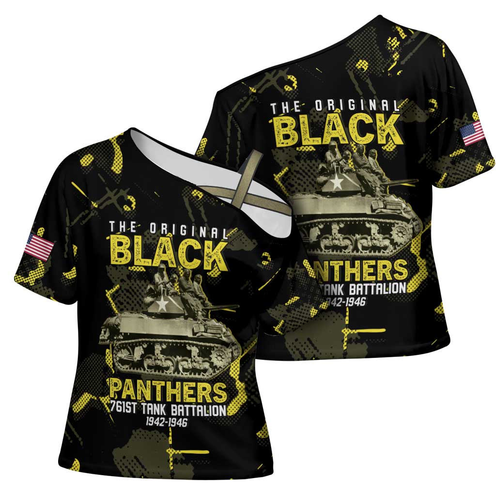 The Original Black Panthers 761st Tank Battalion Cross Shoulder Shirt African American Heroes - African Pride