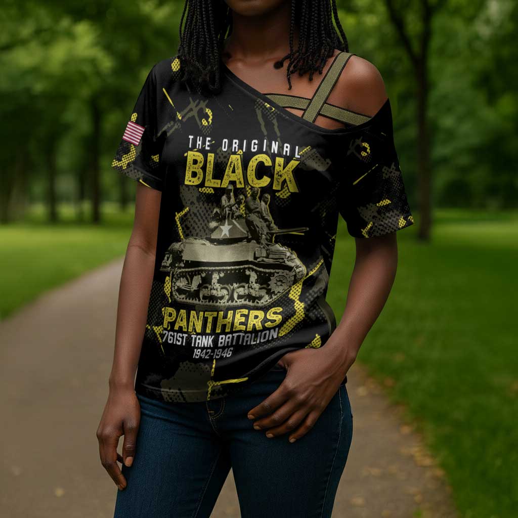 The Original Black Panthers 761st Tank Battalion Cross Shoulder Shirt African American Heroes - African Pride