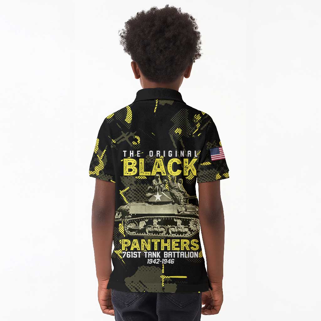 The Original Black Panthers 761st Tank Battalion Kid Polo Shirt African American Heroes - African Pride