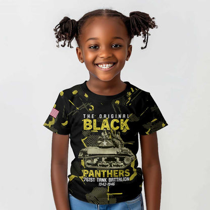 The Original Black Panthers 761st Tank Battalion Kid T shirt African American Heroes - African Pride