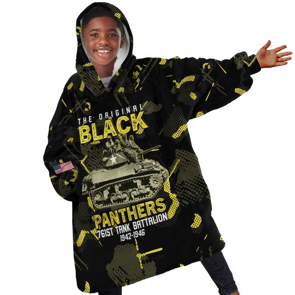 The Original Black Panthers 761st Tank Battalion Kid Wearable Blanket Hoodie African American Heroes - African Pride